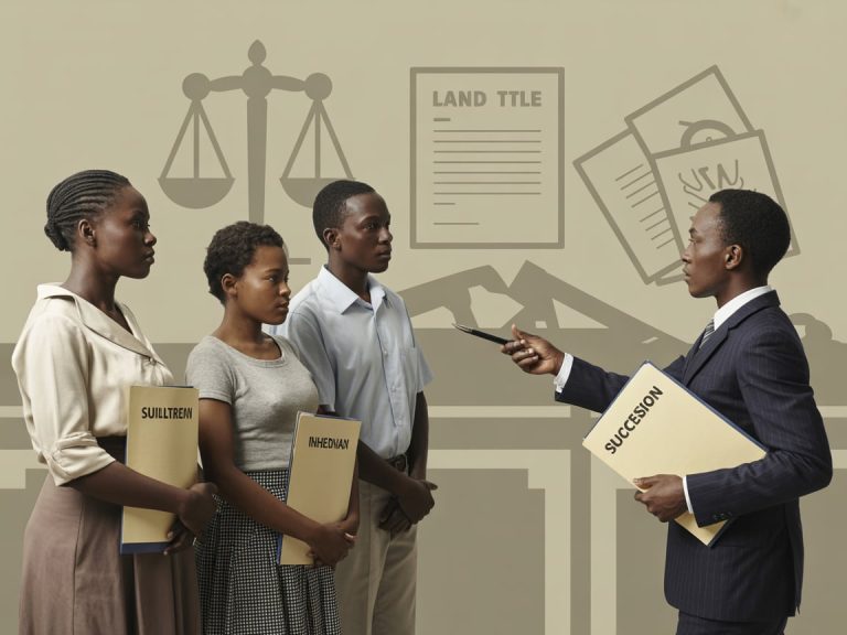 Family reviewing succession documents with an advocate