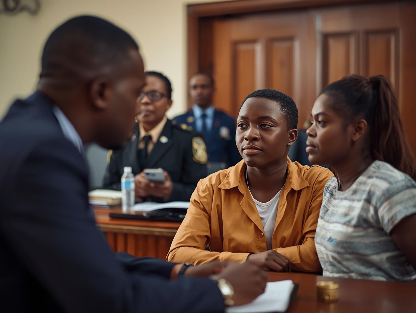 Person consulting with an advocate after an arrest in Kenya